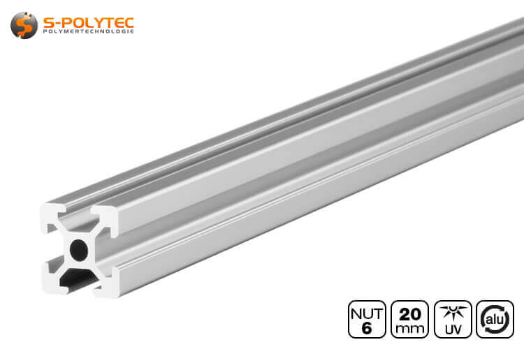 Onze zilveren bouwprofielen 20x20 groef 6 zijn compatibel met I-type systeemprofielen