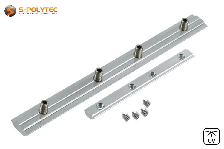 Profielverbinders voor het verlengen van bouwprofielen met schroefdraadbouten voor 6mm of 8mm groefbreedte beschikbaar